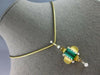 ANTIQUE LARGE 5.61CT DIAMOND & AAA TOURMALINE 18K 2 TONE GOLD 3D NECKLACE #27498