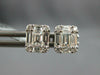 ESTATE .64CT DIAMOND 18KT WHITE GOLD 3D ROUND & BAGUETTE CLUSTER SQUARE EARRINGS