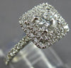 WIDE 1.20CT DIAMOND 14K WHITE GOLD 3D CLASSIC DOUBLE HALO SQUARE ENGAGEMENT RING