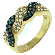 .62CT WHITE & BLUE DIAMOND 14KT YELLOW GOLD MULTI ROW INFINITY ANNIVERSARY RING