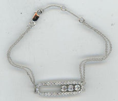 .72CT DIAMOND 18KT WHITE GOLD 3D PAST PRESENT FUTURE ADJUSTABLE FLOATINGBRACELET
