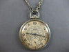 ANTIQUE LARGE ART DECO 14KT YELLOW GOLD ILLINOIS POCKET WATCH WITH CHAIN #27742