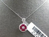 .91CT DIAMOND & AAA RUBY 18K WHITE GOLD ROUND & MARQUISE FLOWER FLOATING PENDANT