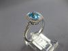 1.62CT DIAMOND & AAA BLUE TOPAZ 14KT WHITE GOLD 3D OVAL & ROUND ENGAGEMENT RING