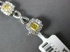 4.69CT WHITE & FANCY YELLOW DIAMOND 18K 2 TONE GOLD CUSHION HALO TENNIS BRACELET