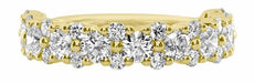 .51CT DIAMOND 18KT YELLOW GOLD 3D MULTI FLOWER SEMI ETERNITY ANNIVERSARY RING