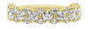 .51CT DIAMOND 18KT YELLOW GOLD 3D MULTI FLOWER SEMI ETERNITY ANNIVERSARY RING
