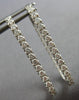 ESTATE LARGE 1.52CT DIAMOND 14K WHITE GOLD INSIDE OUT RECTANGULAR HOOP HANGING EARRINGS