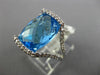 ESTATE LARGE 9.20CT DIAMOND & AAA BLUE TOPAZ 14KT WHITE GOLD OPEN FILIGREE RING