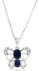 .71CT DIAMOND & AAA SAPPHIRE 14KT WHITE GOLD OVAL & ROUND BUTTERFLY LOVE PENDANT