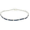 ESTATE 2.54CT DIAMOND & AAA SAPPHIRE 18KT WHITE GOLD 3D CLASSIC TENNIS BRACELET