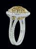 ESTATE LARGE 2.70CT WHITE & MULTI COLOR FANCY YELLOW DIAMOND 18K WHITE GOLD RING