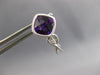 1.73CT DIAMOND & AAA AMETHYST 14KT WHITE GOLD CUSHION & ROUND HANGING EARRINGS