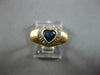 .43CT DIAMOND AND AAA SAPPHIRE 14KT 2 TONE GOLD 3D HEART SHAPE & ROUND LOVE RING