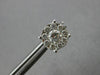 ESTATE 1.27CT DIAMOND 18KT WHITE GOLD SOLITAIRE CLUSTER INVISIBLE STUD EARRINGS