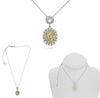 3.55CT WHITE & FANCY YELLOW DIAMOND 18KT TWO TONE GOLD 3D OVAL & ROUND NECKLACE