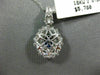 ESTATE LARGE 2.41CT DIAMOND & AAA TANZANITE 18K WHITE GOLD OVAL FLOATING PENDANT