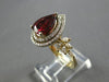LARGE 5.20CT DIAMOND & AAA GARNET 14K YELLOW GOLD 3D DOUBLE HALO ENGAGEMENT RING