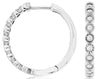 0.27CT DIAMOND 14KT WHITE GOLD CLASSIC FILIGREE MILGRAIN HUGGIE HANGING EARRINGS