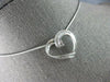 ESTATE .45CT DIAMOND PLATINUM CLASSIC BAGUETTE OPEN HEART LOVE FLOATING PENDANT