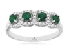 .61CT DIAMOND & AAA EMERALD 14KT WHITE GOLD ROUND 4 STONE HALO ANNIVERSARY RING