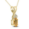 .91CT DIAMOND & AAA CITRINE 14KT YELLOW GOLD 3D OVAL & ROUND FLOATING PENDANT