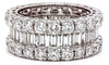 LARGE 5.89CT DIAMOND 18KT WHITE GOLD ROUND & BAGUETTE ETERNITY ANNIVERSARY RING