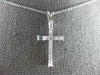 .35CT DIAMOND 14KT WHITE GOLD 3D ROUND & BAGUETTE CLASSIC CROSS PENDANT #27675