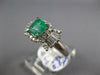 ESTATE 1.39CT DIAMOND & AAA EMERALD PLATINUM 3D SQUARE FLORAL ENGAGEMENT RING