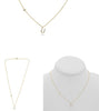 .08CT DIAMOND 14KT YELLOW GOLD 3D INITIAL U SOLITAIRE BY THE YARD FUN NECKLACE
