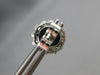 LARGE .87CT DIAMOND 18K WHITE GOLD 3D ROUND FLOWER HALO SEMI MOUNT STUD EARRINGS