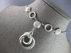 LARGE .48CT DIAMOND 14K WHITE GOLD 3D MATTE & SHINY MULTI CIRCULAR LOVE NECKLACE