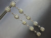 LARGE & LONG 6.26CT WHITE & LIGHT FANCY YELLOW DIAMOND 18KT WHITE GOLD EARRINGS