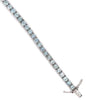 ESTATE LARGE 9.42CT AAA AQUAMARINE 14KT WHITE GOLD ROUND CLASSIC TENNIS BRACELET