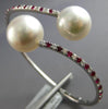 LARGE 1.05CT DIAMOND & AAA RUBY & AAA SOUTH SEA PEARL 18K WHITE GOLD 3D BRACELET