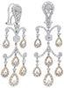 LARGE 7.10CT DIAMOND 18KT WHITE & ROSE GOLD 3D MULTI TEAR DROP CLIP ON EARRINGS