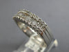 .55CT DIAMOND 18KT WHITE GOLD 3D ROUND & BAGUETTE 3 ROW WEDDING ANNIVERSARY RING