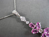 ESTATE 1.36CT DIAMOND & AAA PINK SAPPHIRE 14K WHITE GOLD FLOATING FLOWER PENDANT