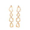 1.95CT DIAMOND 18KT YELLOW GOLD 3D HEART SHAPE TEAR DROP FUN HANGING EARRINGS
