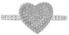 ESTATE .29CT DIAMOND 14KT WHITE GOLD 3D CLASSIC ROUND PAVE HEART FUN LOVE RING