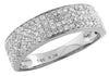 .66CT DIAMOND 14KT WHITE GOLD CLASSIC 4 ROW PAVE SEMI ETERNITY ANNIVERSARY RING