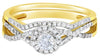 .57CT DIAMOND 14K YELLOW GOLD 3D ROUND HALO INFINITY ENGAGEMENT WEDDING RING SET