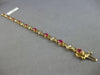 2.66CT DIAMOND & AAA RUBY 14KT YELLOW GOLD ROUND & OVAL XO LOVE TENNIS BRACELET