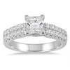 1.8CT DIAMOND 14KT WHITE GOLD 3D ROUND & PRINCESS ENGAGEMENT WEDDING RING SET