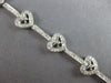 ESTATE 2.17CT DIAMOND 14KT WHITE GOLD MULTI HEART FILIGREE LOVE TENNIS BRACELET