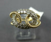 ESTATE .65CT DIAMOND 14KT 2 TONE GOLD 3D CLASSIC OVAL LOVE KNOT 3 ROW FUN RING