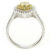 1.43CT WHITE & FANCY YELLOW DIAMOND 18KT 2 TONE GOLD PEAR SHAPE ENGAGEMENT RING