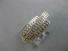 ESTATE WIDE 1.02CT DIAMOND 14KT WHITE GOLD 3D MULTI ROW CRISS CROSS FUN RING