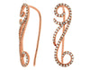.61CT DIAMOND 14KT ROSE GOLD ROUND TREBLE CLEF MUSICAL NOTE FUN HANGING EARRINGS