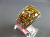 LARGE 4.63CT WHITE & INTENSE MULTI COLOR DIAMOND 18KT 2 TONE GOLD CLUSTER RING